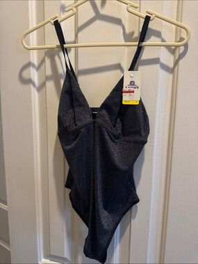 Sparkle Black Shimmery One-Piece Body Suit